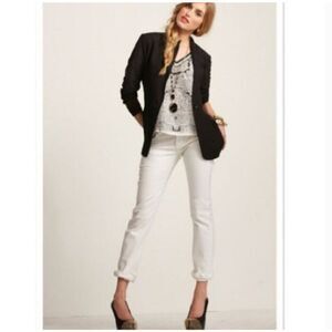 CAbi Lou Lou pale pink/cresm size 6 straight leg normcore jeans